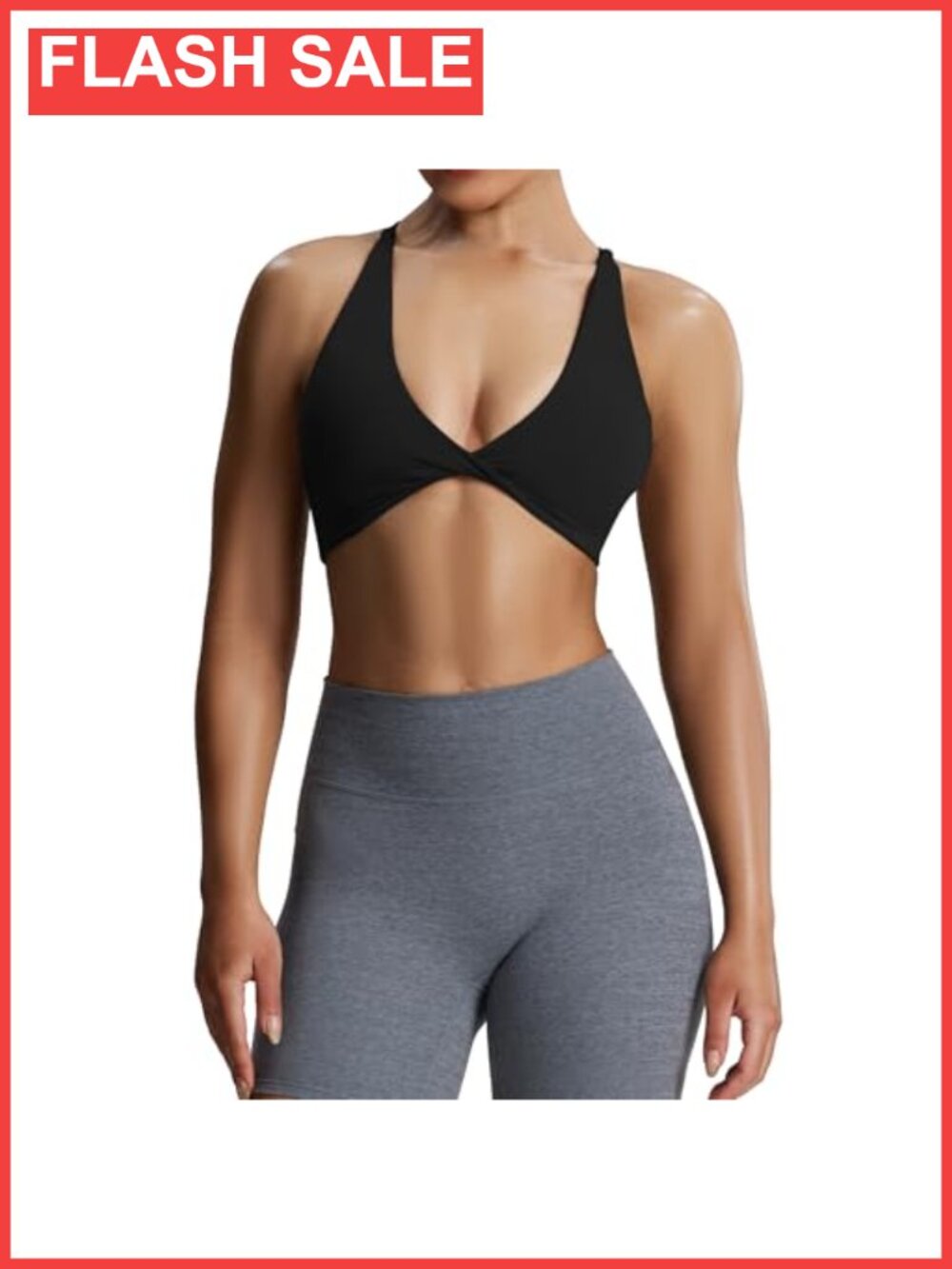 Twist Back Sports Bra Padded Wire-Free Low Support